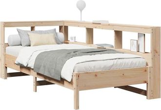 vidaXL Cama con estantería sin colchón madera maciza de pino 100x200cm Vidaxl