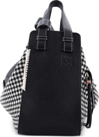 Loewe Hammock Bag Leather and Tweed Small satchel - Zwart