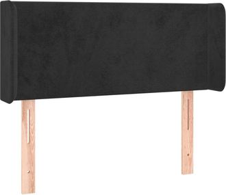 vidaXL Cabecero Con Led De Terciopelo Negro 103x16x78/88 Cm Vidaxl
