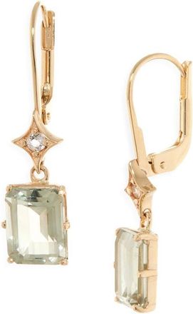 Anzie Jac + Jo Aurora Rectangular Drop Earrings in Green at Nordstrom, Size One Size Oz