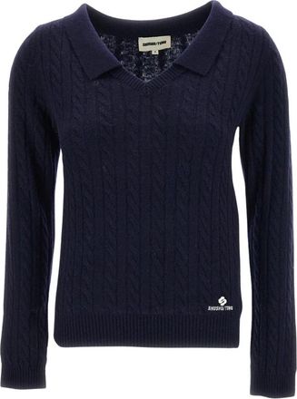 Shushu/Tong V-hals Gebreide Kleding - Dames - V-hals truien - Blauw - XS - Wol - Truien & Vesten