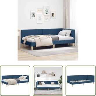vidaXL vidaXL Letto ad angolo - Cornice del letto ad angolo con testiera Blu 100 cm x 200 cm
