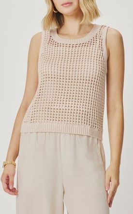 Splendid Camellia Open Knit Sleeveless Sweater in Fawn Beige at Nordstrom, Size X-Small
