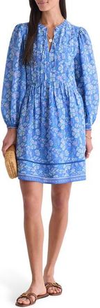 Vineyard Vines Nora Print Pintuck Long Sleeve Dress in Hibiscus Breaker at Nordstrom, Size Xx-Small