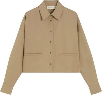 Max Mara Overhemden, Dames, Bruin, M, Katoen, Stijlvolle katoenen overhemd met box fit