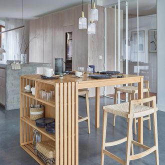 La Redoute Interieurs Hanglamp in messing en geribbeld glas, Bogota