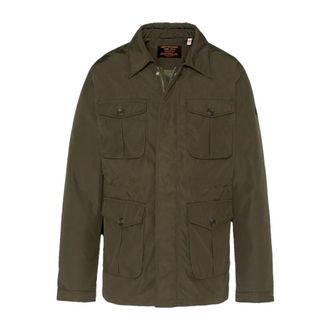 Schott NYC Groene Parka Jas met Patch Logo - Heren - Zomerjassen - Groen - M - Katoen - Jassen