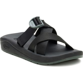 Chaco CushZ Slide Sandal in Black at Nordstrom, Size 14