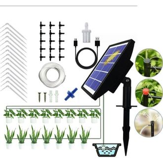 OEM Kit De Riego Solar Por Goteo De 15 M, Sistema De Riego Autom&aacute;tico Para 15 Macetas Con Temporizador, Para Jardines Dom&eacute;sticos Interiores Y Exteriores, 