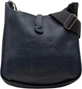 Herm&egrave;s Pre-owned Evelyne III Crossbody Tas - Dames - Vintage Schoudertas - Blauw - ONE Size - Leer - Vintage