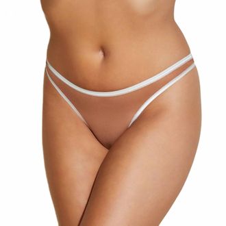 Cosabella Soire Confidence 2-Tone Thong Bottom In Beige