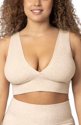 Kindred Bravely Busty Sublime Maternity & Nursing Plunge Bra- Fits 30E-44H in Oatmeal Heather at Nordstrom, Size Small Dd