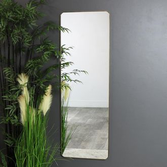 Melody Maison Tall Brushed Gold Wall & Leaner Mirror 47cm X 142cm | Size: 47 cm X 142 cm