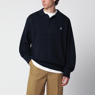 Polo Ralph Lauren Maglione a polo blu navy con bandiera