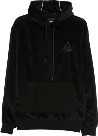 Les Hommes logo-embroidered hoodie - Black
