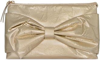 Rebecca Minkoff Bow Metallic Clutch in Gold at Nordstrom