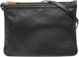 Celine Pre-owned Cross Body Bags, female, Black, Size: ONE SIZE Pre-owned Vintage Leather Cross Body Bag