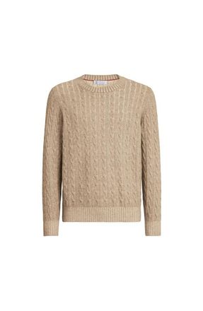 Brunello Cucinelli Cashmere vanis&eacute; cable knit sweater in Brown at Nordstrom, Size 56 It