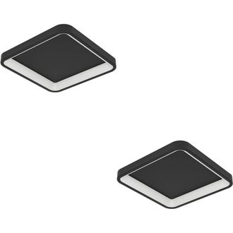 Loops 2 PACK Stylish Modern Black Square Ceiling Light for Indoor Spaces