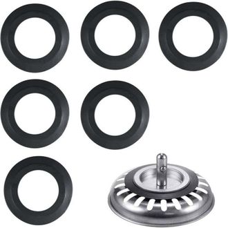OEM Guarnizione Di Scarico, Confezione Da 6, Diametro Esterno 54 Mm, Diametro Interno 32 Mm. Per Scarichi Di Cucina, Vasca Da Bagno E Lavello. Guarnizione