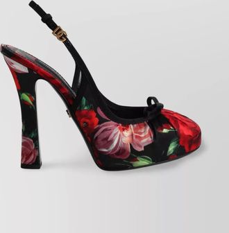 Dolce & Gabbana printed satin slingback pumps