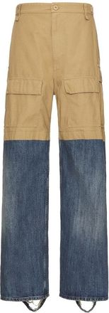 Balenciaga Mens Patched Layered-Design Cargo Pants, Size X-Small