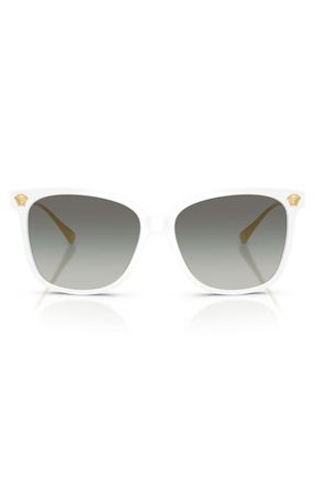 Versace 57mm Square Sunglasses in White /Grey Gradient at Nordstrom