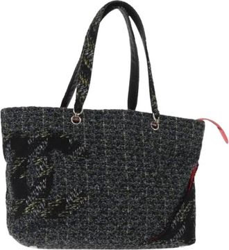Chanel Pre-owned Canvas Tote Bag - Dames - Vintage Shopper - Blauw - ONE Size - Vintage
