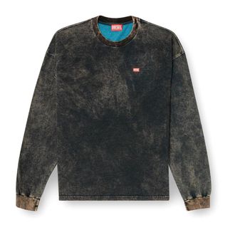 Diesel Zwarte Crew-neck T-shirts en Polos - Dames - Longsleeves - Zwart - L - Katoen - Tops