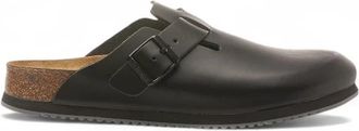 Birkenstock Boston Super Grip - Heren - Slip ons - Zwart - 38 EU - Leer - Schoenen