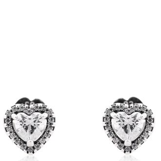 Pandora Heart Sterling Silver Stud Earrings