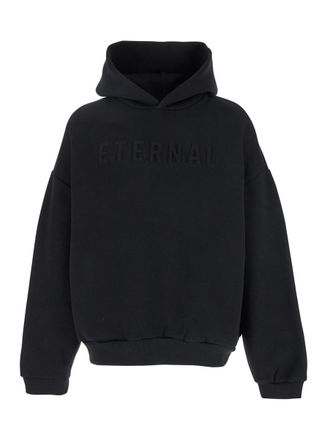 Fear of God Eternal Black Hoodie With Logo Patch On The Hood And Embroidery On The Front In Cotton Blend Man