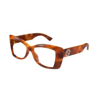 Gucci Glasses, female, Brown, 50 MM, Interlocking G Plaque Glasses