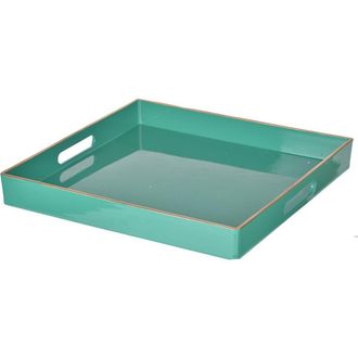 R16 Home Turquoise Mimosa Square Tray in Green at Nordstrom Rack