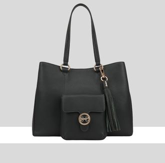 Paul Costelloe Womens Shebelle Leather Shoulder Bag - Grey - One Size