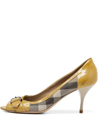 Burberry 85mm leather heeled pumps - Yellow