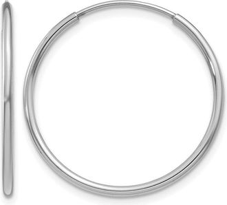 Diamond2Deal 14k Gold 1.20mm Round Hoop Earring 25 mm