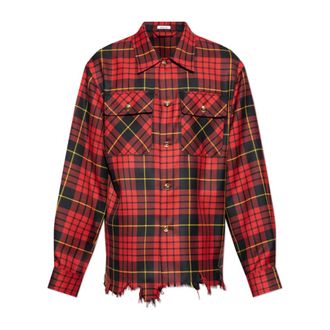 Alexander McQueen Casual Shirts, male, Red, M, Wool Shirt