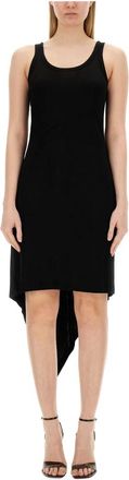 Helmut Lang Jersey Scarf Hem Tank Dress - Dames - Korte kleedjes - Zwart - S - Kleedjes