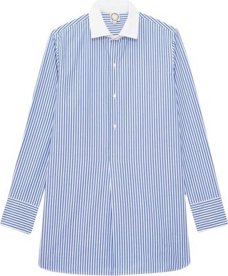 Ines De La Fressange Blair Gestreept Shirt - Dames - Overhemden - Blauw - XS - Katoen - Overhemden