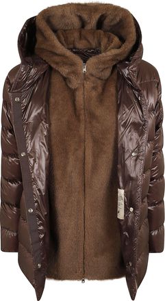 Herno Ultralight Quilted Down Jacket With Faux Fur Hood