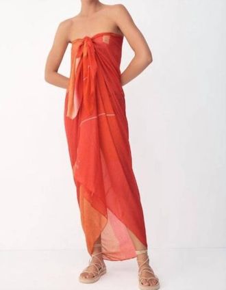Bird & Knoll Womens Shadow Play Sarong In Orange