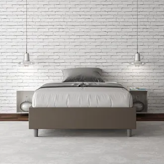 ITYhome Ityhome - Letto Una Piazza E Mezza Senza Rete Imbottito 120x190 Similpelle Cappuccino Azelia