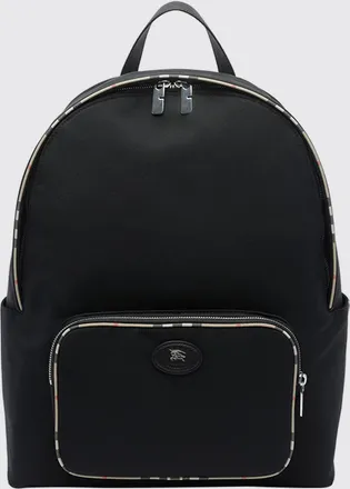 Burberry Black Polyester Backpack with Equestrian Knight Design Logo