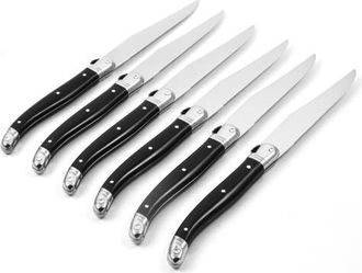 Be Home 6 Piece Steak Knife Set, Platine in Wood Box with Acrylic Lid in Black at Nordstrom