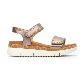 Pikolinos Palma Sandal - Dames - Sleehakken - Grijs - 41 EU - Leer - Schoenen