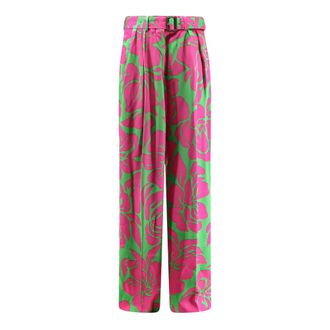 Dries Van Noten Wide Trousers, female, Multicolor, Size: 2XS Dries Van Noten Rtw... Green