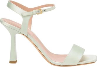 Alberta Ferretti Satijnen Sandaal met Hoge Hak - Dames - Sandalen met hakken - Groen - 40 EU - Satijn - Schoenen