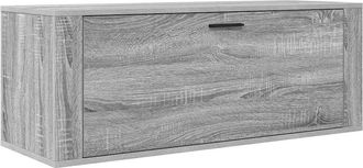 vidaXL Vidaxl - Mueble Zapatero Pared Contrachapada Gris Sonoma 100x35x38 Cm