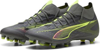 Puma Womens Ultra 5 Match+ FG WNs Soccer Shoe, Matte Aged Silver-Yellow Alert Aged Silver, 8.5 UK
